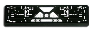 Number plate with hatch fastening elastic black EST